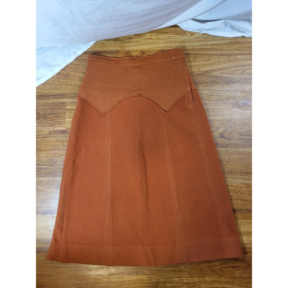 Vte 1970s Handmade? A Line Rust Terracotta Skirt Western Retro Medium Read